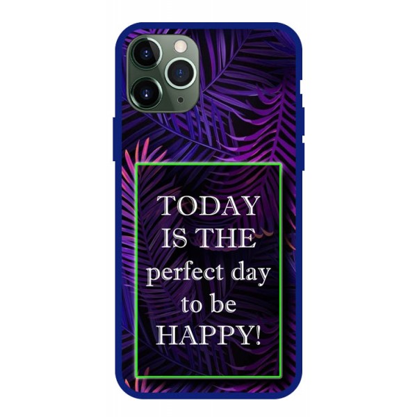 Husa Premium Spate Upzz Pro Anti Shock Compatibila Cu iPhone 11 Pro, Model Perfect Day, Rama Albastra
