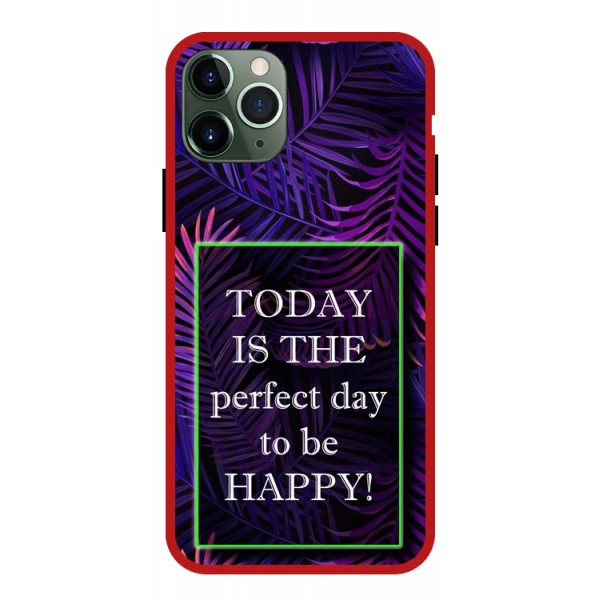 Husa Premium Spate Upzz Pro Anti Shock Compatibila Cu iPhone 11 Pro, Model Perfect Day, Rama Rosie