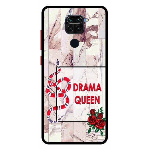 Husa Premium Spate Upzz Pro Anti Shock Compatibila Cu Xiaomi Redmi Note 9, Model Drama Queen, Rama Neagra