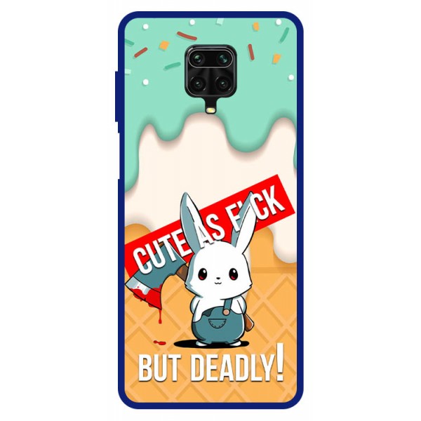 Husa Premium Spate Upzz Pro Anti Shock Compatibila Cu Xiaomi Redmi Note 9 Pro, Model Cute Bunny, Rama Albastra