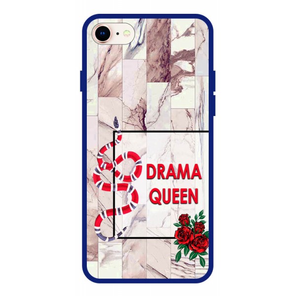 Husa Premium Spate Upzz Pro Anti Shock Compatibila Cu iPhone 7 - 8 - Se 2, Model Drama Queen, Rama Albastra