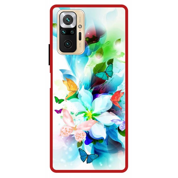 Husa Premium Spate Upzz Pro Anti Shock Compatibila Cu Xiaomi Redmi Note 10 Pro, Model Painted Butterflies, Rama Rosie itelmobile.ro imagine noua 2022
