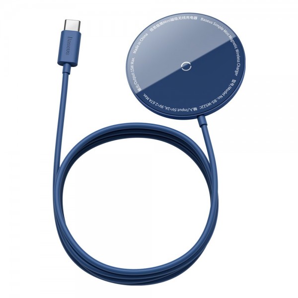 Incarcator Premium Baseus Mini Magnetic Compatibil Cu Seria iPhone 12 Magsafe Albastru - Wxjk-h03