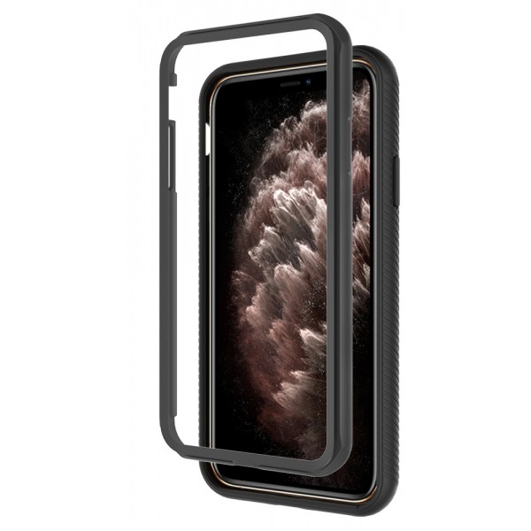 Husa Upzz Techsuit Defense 360 Compatibila Cu iPhone 11 Pro, Folie Protectie Inclusa, Negru