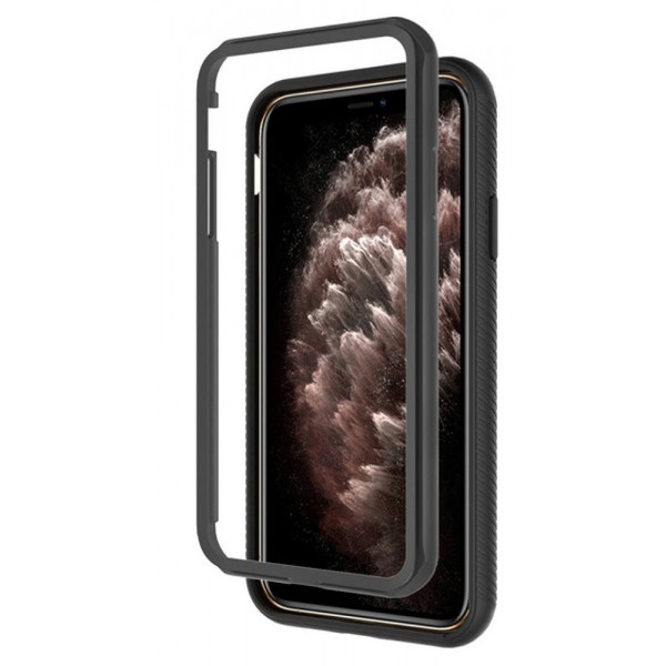 Husa Upzz Techsuit Defense 360 Compatibila Cu iPhone 12 Pro, Folie Protectie Inclusa, Negru