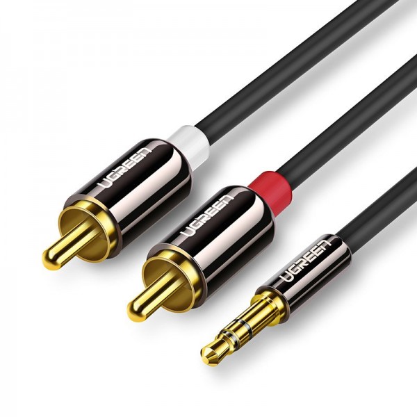Cablu Audio Ugreen 2 X Rca (tata) La Jack 3.5 Mm (tata), 3 Metri, Gold Plated, Negru – 815906 itelmobile.ro imagine noua 2022