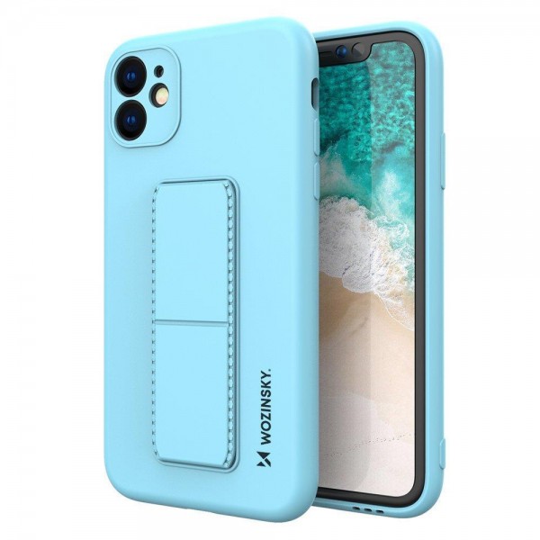 Husa Spate Wozinsky Compatibila Cu iPhone 7 / 8 / Se 2 ( 2020 ), Cu Stand Metalic Pe Spate, Protectie La Camera - Blue Deschis