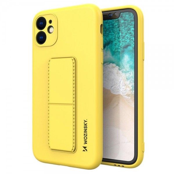 Husa Spate Wozinsky Compatibila Cu iPhone 7 / 8 / Se 2 ( 2020 ), Cu Stand Metalic Pe Spate, Protectie La Camera - Galben