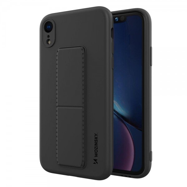 Husa Spate Wozinsky Compatibila Cu iPhone Xr, Cu Stand Metalic Pe Spate, Protectie La Camera – Negru itelmobile.ro imagine noua 2022