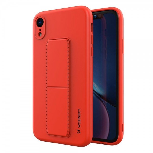 Husa Spate Wozinsky Compatibila Cu iPhone Xr, Cu Stand Metalic Pe Spate, Protectie La Camera – Rosu itelmobile.ro imagine noua 2022