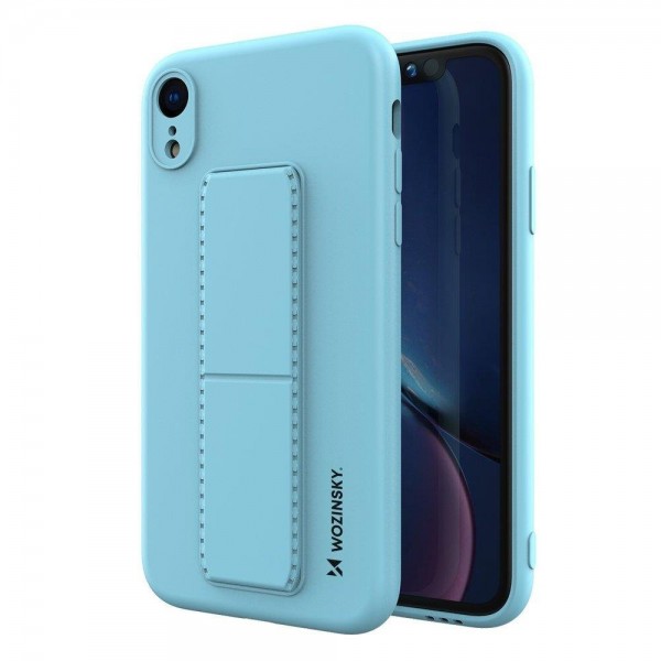 Husa Spate Wozinsky Compatibila Cu iPhone Xr, Cu Stand Metalic Pe Spate, Protectie La Camera – Blue Deschis itelmobile.ro imagine noua 2022