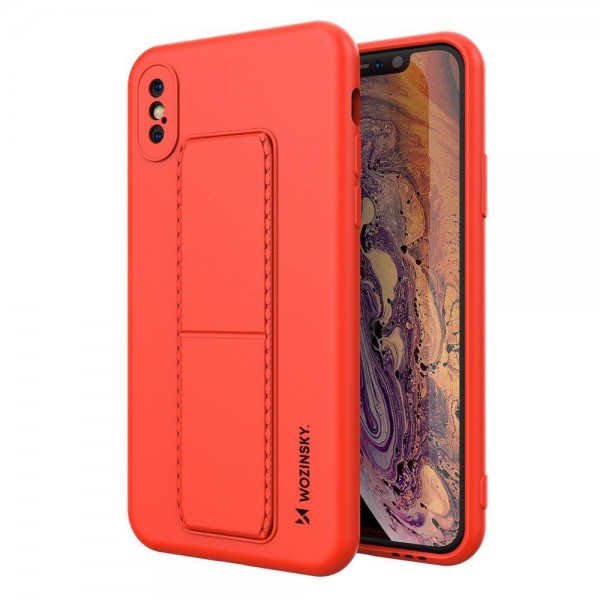 Husa Spate Wozinsky Compatibila Cu iPhone Xs / X, Cu Stand Metalic Pe Spate, Protectie La Camera – Rosu itelmobile.ro imagine noua 2022
