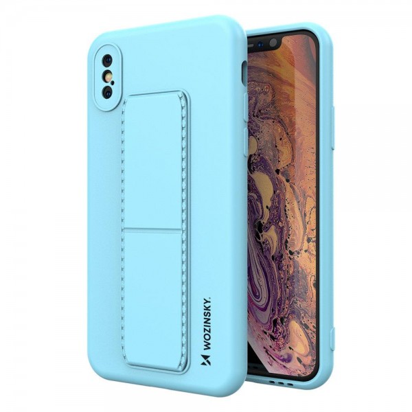 Husa Spate Wozinsky Compatibila Cu iPhone Xs / X, Cu Stand Metalic Pe Spate, Protectie La Camera – Blue Deschis itelmobile.ro imagine noua 2022