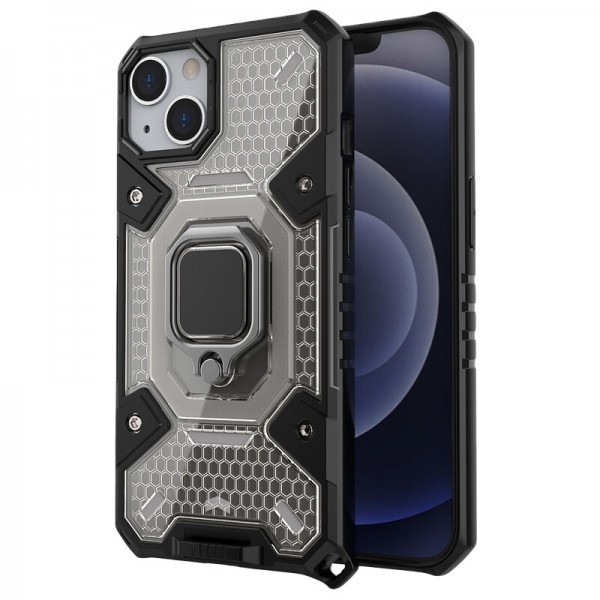 Husa Spate Upzz Techsuit Honeycomb Armor Cu Inel Metalic Compatibila Cu iPhone 13 Mini Negru itelmobile.ro imagine noua 2022