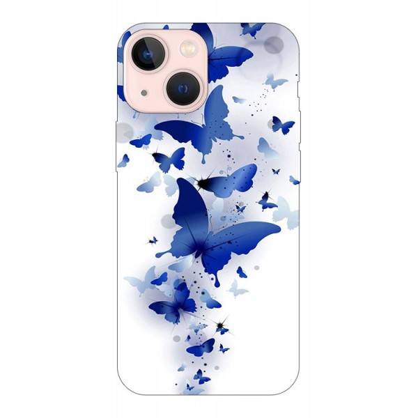 Husa Silicon Soft Upzz Print Compatibila Cu iPhone 13 Mini Model Blue Butterflies itelmobile.ro imagine noua 2022