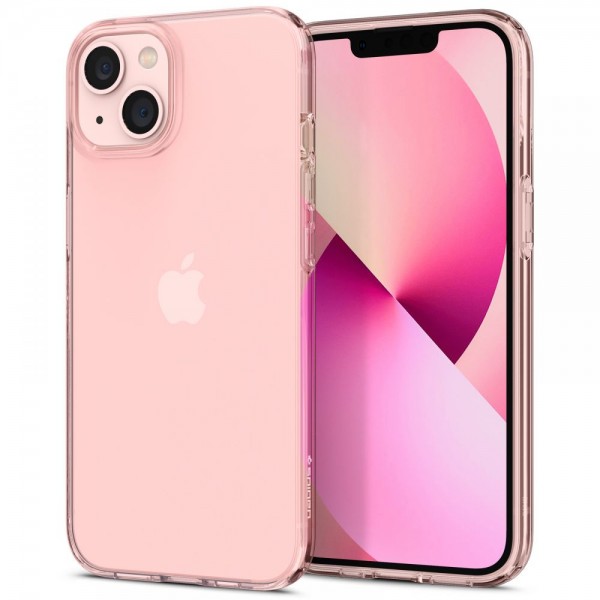 Husa Spate Spigen Crystal Flex Compatibila Cu iPhone 13, Silicon Transparent Roz geekmall.ro imagine noua tecomm.ro