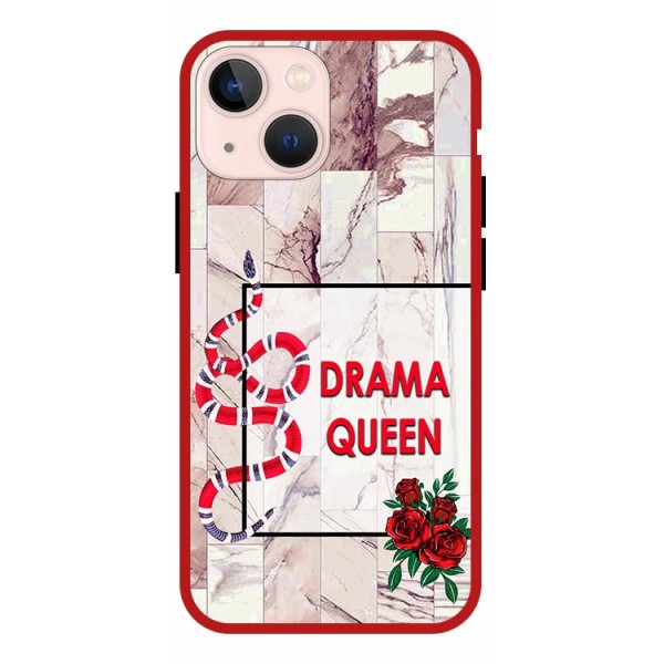 Husa Premium Spate Upzz Pro Anti Shock Compatibila Cu iPhone 13, Model Drama Queen, Rama Rosie geekmall.ro imagine noua tecomm.ro