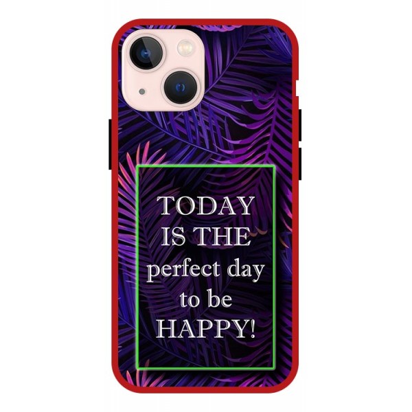 Husa Premium Spate Upzz Pro Anti Shock Compatibila Cu iPhone 13, Model Perfect Day, Rama Rosie geekmall.ro imagine noua tecomm.ro
