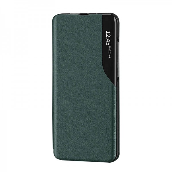 Husa Tip Carte Upzz Eco Book Compatibila Cu iPhone 13 Pro, Piele Ecologica, Verde Inchis