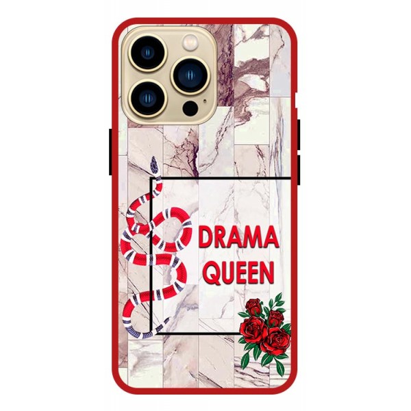 Husa Premium Spate Upzz Pro Anti Shock Compatibila Cu iPhone 13 Pro , Model Drama Queen, Rama Rosie geekmall.ro imagine noua tecomm.ro
