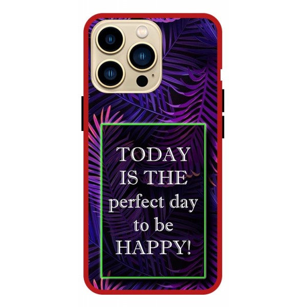 Husa Premium Spate Upzz Pro Anti Shock Compatibila Cu iPhone 13 Pro , Model Perfect Day, Rama Rosie