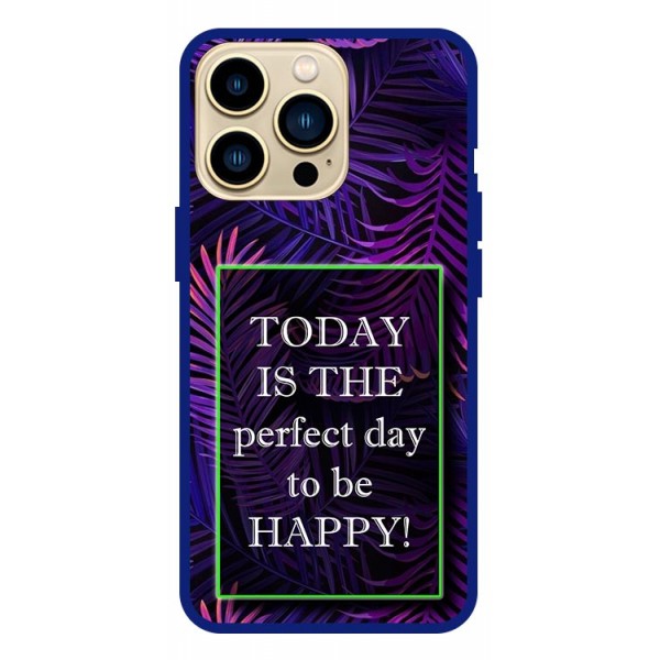 Husa Premium Spate Upzz Pro Anti Shock Compatibila Cu iPhone 13 Pro , Model Perfect Day, Rama Albastra geekmall.ro imagine noua tecomm.ro