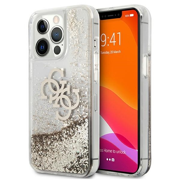 Husa Spate Guess Compatibila Cu iPhone 13 Pro, Colectia Liquid Glitter, Gold – 9024659 geekmall.ro imagine noua tecomm.ro