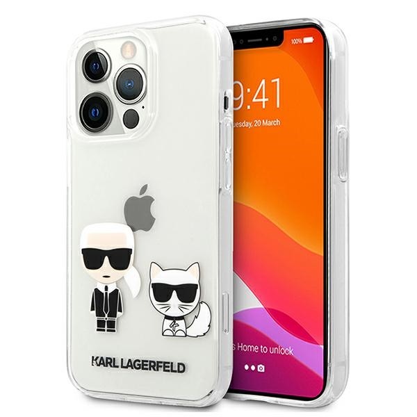 Husa Spate Karl Lagerfeld Compatibila Cu iPhone 13 Pro, Colectia Karl Si Choupette, Transparenta - 9027391
