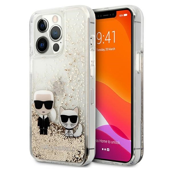 Husa Spate Karl Lagerfeld Compatibila Cu iPhone 13 Pro, Colectia Liquid Glitter Karl Si Choupette, Gold – 9027315 geekmall.ro imagine noua tecomm.ro