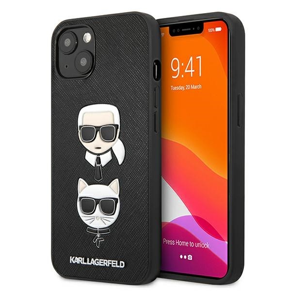 Husa Spate Karl Lagerfeld Compatibila Cu iPhone 13, Colectia Saffiano Karl Si Choupette, Negru – 9028664 itelmobile.ro imagine noua 2022