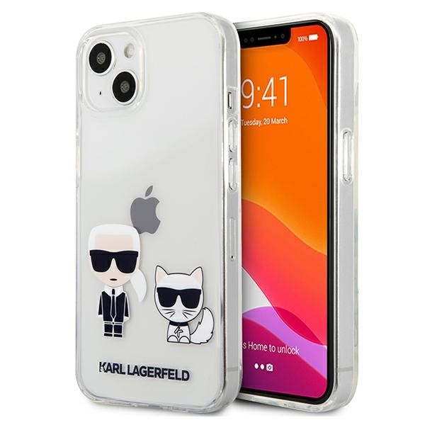 Husa Spate Karl Lagerfeld Compatibila Cu iPhone 13 Mini, Colectia Karl Si Choupette, Transparenta - 9027377