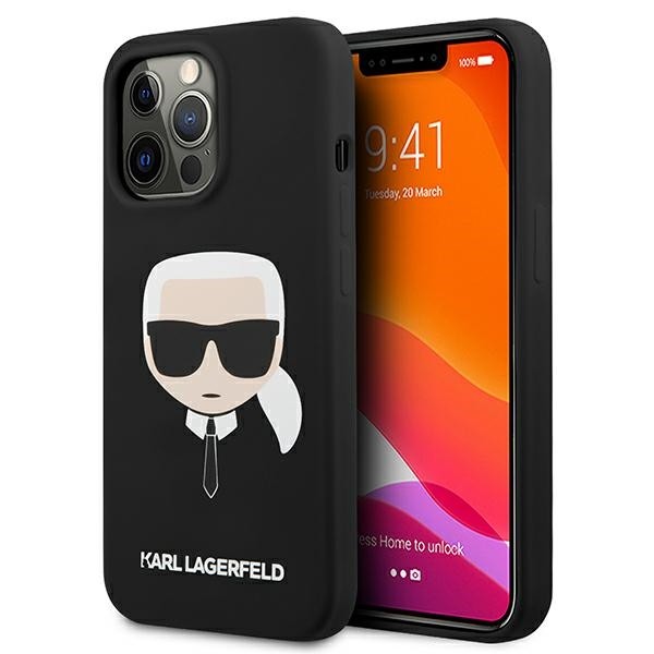 Husa Spate Karl Lagerfeld Compatibila Cu iPhone 13 Pro Max, Colectia Silicone Karl Head, Negru - 9027728