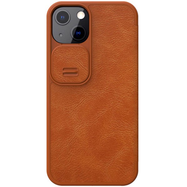 Husa Flip Cover Premium, Piele Ecologica, Nillkin Qin Leather Pro Compatibila Cu iPhone 13, Maro geekmall.ro imagine noua tecomm.ro