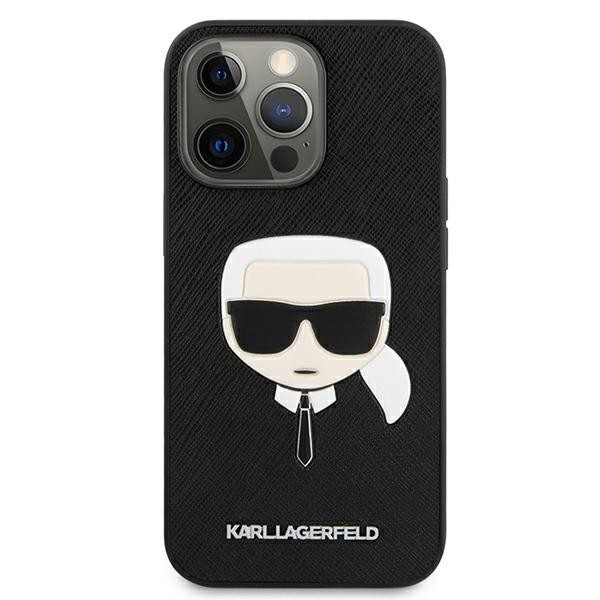 Husa Spate Karl Lagerfeld Compatibila Cu iPhone 13 Pro Max, Colectia Saffiano Karl Head, Negru – 027643 itelmobile.ro imagine noua 2022