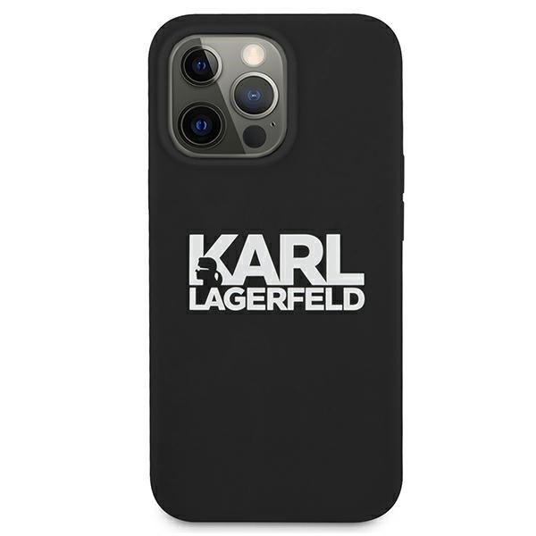 Husa Spate Karl Lagerfeld Compatibila Cu iPhone 13 Pro Max, Colectia Stack Logo Silicone, Negru - 029166