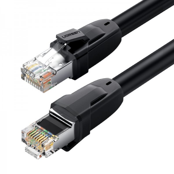 Cablu Retea Ethernet Rj45 Cat8 25 Gbps, Ugreen Pure Copper 24 Awg, Negru – 10 Metri – 3876167 3876167 imagine noua 2022