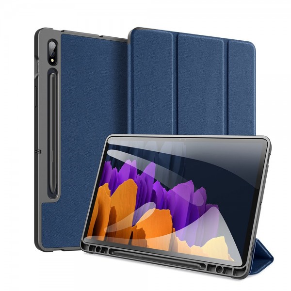 Husa Tableta Duxducis Domo Smartcase Samsung Galaxy Tab S7+ Plus, S7 Fe, Albastru DuxDucis imagine noua tecomm.ro