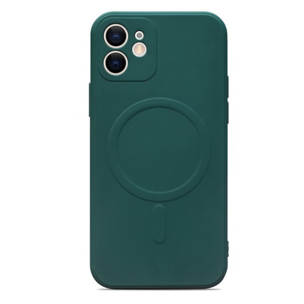 Husa Spate Upzz Magsafe Compatibila Cu iPhone 13, Microfibra La Interior, Verde itelmobile.ro imagine noua 2022