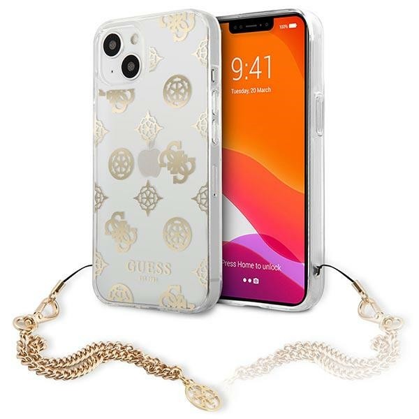 Husa Guess Compatibila Cu iPhone 13, Colectia Peony Chain, Gold – 9025007 geekmall.ro imagine noua tecomm.ro