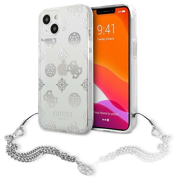 Husa Guess Compatibila Cu iPhone 13, Colectia Peony Chain, Silver – 024963 024963 imagine noua 2022