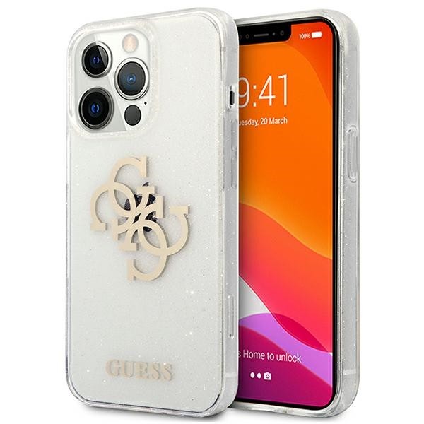 Husa Guess Compatibila Cu iPhone 13 Pro Max, Colectia Big Logo Glitter, Transparenta - 024543