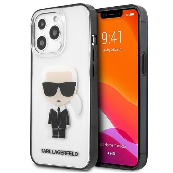 Husa Spate Karl Lagerfeld Compatibila Cu iPhone 13 Pro, Transparent Ikonik Karl - 028039