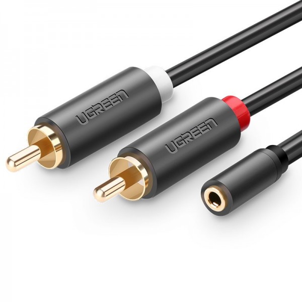 Cablu Audio Ugreen 3,5 Mm Mini Jack (female) – 2rca (male), Lungime 0.25m Gri itelmobile.ro imagine noua 2022